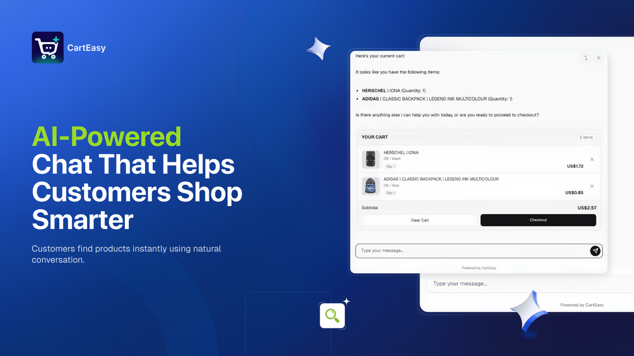 CartEasy AI Store Assistant product interface